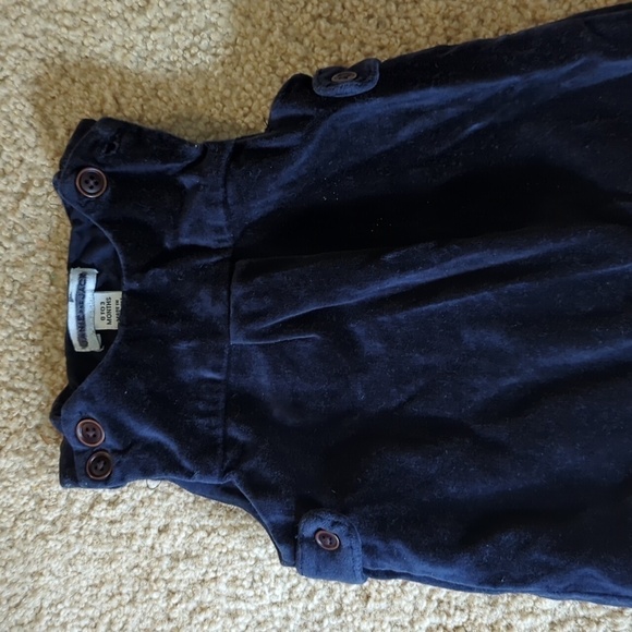 Janie & Jack Blue Velvet Sleeveless Romper Size 0-3 Months - Picture 3 of 7
